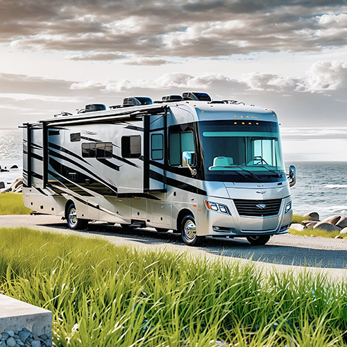 RV on scenic coastal road